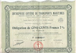 RARE - MARSEILLE - Entreprise Cotière De Transports Maritime 1931 - Tiré à 940 Ex. FRANCO DE PORT - Navy