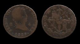 ESPAGNE . FERDINAND VII . 4 MARAVEDIS . 1829 . - Provincial Currencies