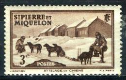 SAINT PIERRE ET MIQUELON 168* 3c Brun-rouge Attelage - Neufs