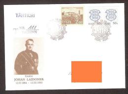 Militaria WW1 1994 Estonia Postmark "R" General Laidoner On Souvenir Cover Gone Post REGISTERED - 1. Weltkrieg