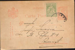 Romania-Postal Stationery  Postcard 1921/22 With Effigy Of Ferdinand, Big Bust,circulated To Bucuresti In 1922 - Gebruikt