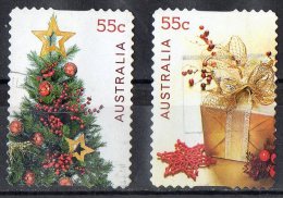 Australia 2011 Christmas 55c Tree & Gift  Self-adhesives Used  - - Oblitérés