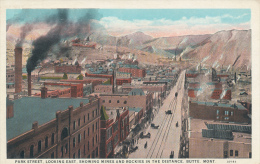 Butte, Park Street Looking East Showing Mines And Rockies In The Distance, Fabrics - Butte