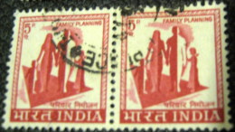 India 1965 Family Planning 5p X2 - Used - Usados