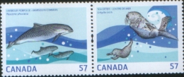 Canada 2010 Joint Issue With Sweden Harbour Porpoise And Sea Otter (Lontra Di Mare) Pair Se Tenant ** MNH Complete Set - Nuovi