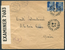 1943 Algeria Oran Prefecture US Army Censor Cover To Red Cross Geneva Switzerland - Lettres & Documents