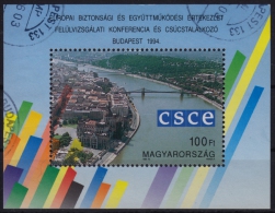 Hungary Ungarn - 1994 - OSCE - Danube Bridge Budapest - Used Block - Instituciones Europeas