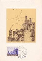 Carte-Maximum SAINT MARIN  N°Yvert 401A (Montée Vers La Place Du PALAIS) Obl Sp 1957 - Covers & Documents