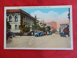 Providence,RI--Public Library And Washington Street--not Mailed--PJ 120 - Providence