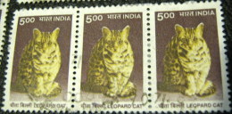 India 2000 Leopard Cat 5.00 X3 - Used - Used Stamps