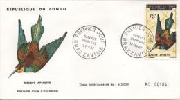 CONGO PA 48 FDC Oiseau Bird Vogel : Merops Apiaster  N°184/2000 - FDC