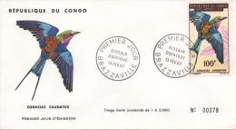 CONGO PA 49 FDC Oiseau Bird Vogel : Coracias Caudatus  N°378/2000 - FDC