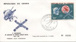 CONGO PA 57 FDC Espace Space Satellite Mars 1 Et MAriner IV  N°235/3000 - FDC