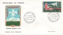 CONGO PA  61 FDC Scout Pathfinder Pfadfinder Jamboree 1967 Brazzaville 1967 Salut - Storia Postale