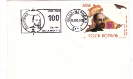 IULIU POPPER,EXPLORATEUR,1993,SPECIAL COVER ,OBLITERATION CONCORDANTE,ROMANIA. - Esploratori