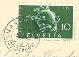 MARIASTEIN Solothurn Benediktinerabtei Kloster Briefmarke! 1949 - Metzerlen-Mariastein