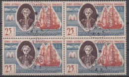 TAAF USED MICHEL 23 YVERT 18 BLOC DE QUATRE CHEVALIER YVES-JOSEPH DE KERGUELEN - Used Stamps