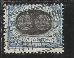 SAN MARINO 1931 TASSE TAXES SEGNATASSE MASCHERINE SOPRASTAMPATO LIRE  2 SU 5 CENT. TIMBRATO USED - Timbres-taxe