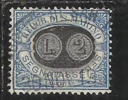 SAN MARINO 1931 TASSE TAXES SEGNATASSE MASCHERINE SOPRASTAMPATO LIRE  2 SU 5 CENT. TIMBRATO USED - Timbres-taxe