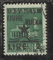 OCCUPAZIONE FIUME 1945 L. 2 SU 0,25 TIMBRATO USED - Joegoslavische Bez.: Fiume