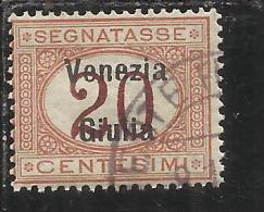 ITALY OVERPRINTED SOPRASTAMPATO D´ITALIA VENEZIA GIULIA 1918 TASSE TAXES  SEGNATASSE 20 CENT. USED TIMBRATO - Vénétie Julienne