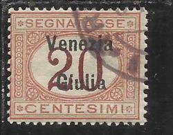 ITALY OVERPRINTED SOPRASTAMPATO D´ITALIA VENEZIA GIULIA 1918 TASSE TAXES  SEGNATASSE 20 CENT. USED TIMBRATO - Venezia Giuliana
