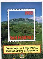 SAN MARINO - UNIFICATO 1221-1247+ INTERO POSTALE -  ANNATA COMPLETA DI FRANCOBOLLI E INTERI POSTALI DEL 1988 - Full Years