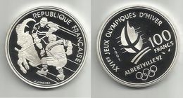 100 FRANCS ALBERVTVILLE . 1992 . HOCKEY SUR GLACE . - 100 Francs