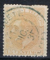 Sello 15 Cts Alfonso XII 1882, Fechador Trebol ALCAUDETE (Jaen), Num 210 º - Gebraucht