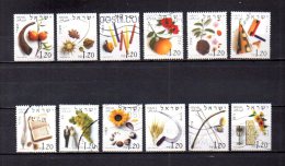 Israel   2002  .-   Y&T Nº   1582/1593 - Used Stamps (without Tabs)