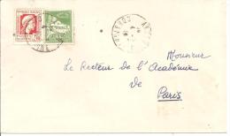 N°Y&T  48+215    CONSTANTINE  Vers   PARIS    Le   04 JUILLET    1946 - Lettres & Documents