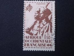 A . O . F .   ( O )    De  1945    "   Tirailleur Sénégalais Et Cavalier Maure  "      N° 13       1 Val . - Gebruikt