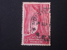 A . E . F .   ( O )    De  1947    "    Série Courante - Fôret équatoriale     "      N° 218        1 Val . - Used Stamps