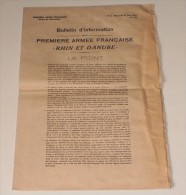 Bulletin D'information De La 1ère Armée Française Du 20 Juin 1945. - Frans