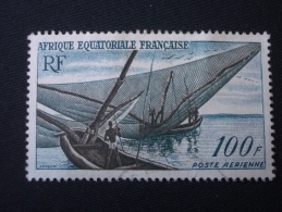 A . E . F .  Aérien  ( O )  De  1955    "   Ressouces  Pécheur Kotoko Sur Le Lac Tchad     "     N°  A 59       1 Val . - Gebruikt