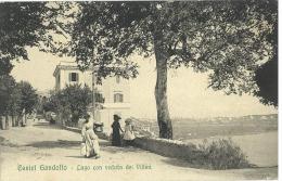 CARTOLINA -  CASTEL GANDOLFO - LAGO CON VEDUTA DEI VILLINI - ANIMATA   - VIAGGIATA NEL 1917 - Panoramische Zichten, Meerdere Zichten