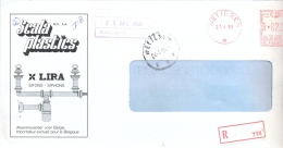 Omslag Enveloppe Aangetekend Stempel Wetteren 714 Pub Reclame Scala Plastics 1985 - Covers