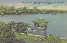 Florida Orlando Birds Eye View Of Tropical Lake Eola Park And Band Shell The City Beautiful - Orlando