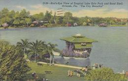 Florida Orlando Birds Eye View Of Tropical Lake Eola Park And Band Shell The City Beautiful - Orlando