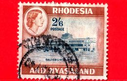Rhodesia & Nyasaland - Usato - 1959 - Salisbury Airport - Queen Elizabeth II - 2' 6 - Rodesia & Nyasaland (1954-1963)