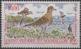 SAINT-PIERRE-ET-MIQUELON Poste Aérienne 73 ** MNH Pluvier Doré - Nuevos