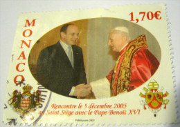 Monaco 2006 Visit Of Albert II To The Pope Benedict XVI 1.70e - Used - Andere & Zonder Classificatie