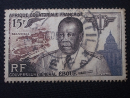 A . E . F .  Aérien  ( O )  De  1955    "   Gouverneur Général  EBOUE    "     N° A 61          1 Val . - Used Stamps