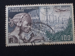 A . O . F .  Aérien   ( O )  De  1954    "     Téléphoniste  Indigènel   "     N° A 18          1 Val . - Used Stamps