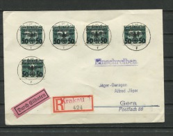 Germany/Poland/GG 1940 Register Cover  Mi 35-9 Overprint  Cv 236 Euro - General Government