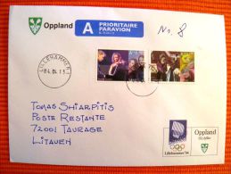 Cover Sent From Finland To Lithuania On 2013, Norge Norway Music Secret Garden Lobbysocks - Covers & Documents