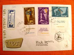 Cover Sent From Israel On 1956, Registered Jerusalem - Cartas & Documentos