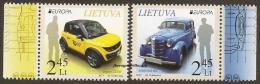 LITUANIA / LITHUANIA / LITUANIE - EUROPA 2013 -TEMA ANUAL "THE POSTMAN VAN".- SERIE De 2 V. - DENTADA - 2013