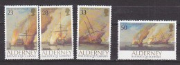 K2149 - ALDERNEY AURIGNY Yv N°55/58 ** BATAILLE NAVALE - Alderney