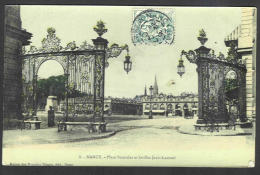 France - CF002 - CP Nancy Place Stanislas Et Grilles Jean-Lamour - Timbre Type Blanc 111 1A - Nancy